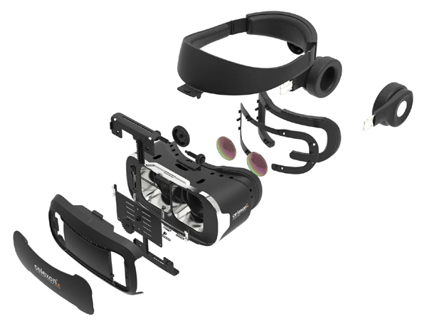 Detail of all the components of this VR headset